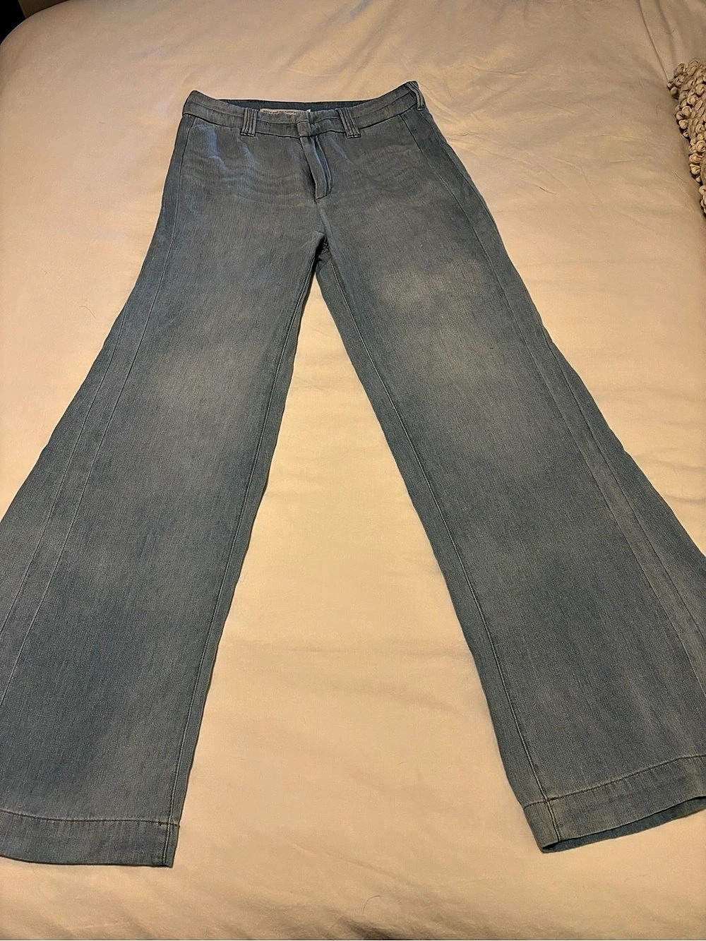 Pilcro and the Letterpress Wide Leg Jeans in Blue